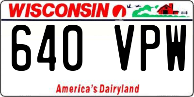 WI license plate 640VPW