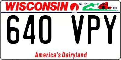 WI license plate 640VPY