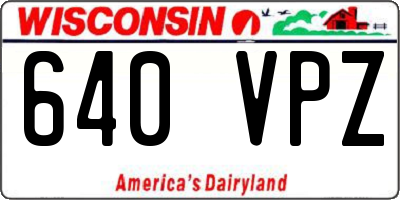 WI license plate 640VPZ