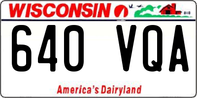 WI license plate 640VQA