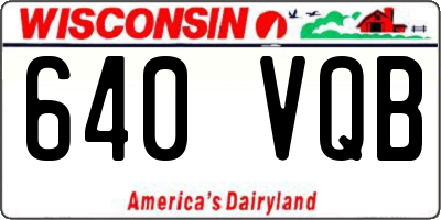 WI license plate 640VQB