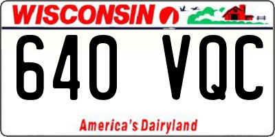 WI license plate 640VQC