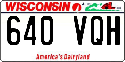 WI license plate 640VQH