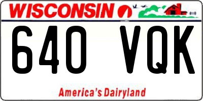 WI license plate 640VQK