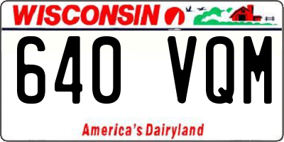 WI license plate 640VQM