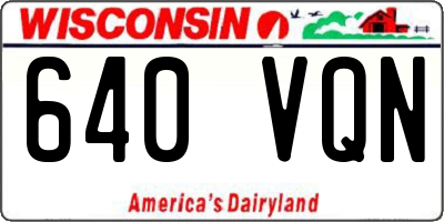 WI license plate 640VQN