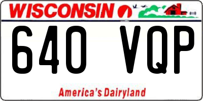 WI license plate 640VQP