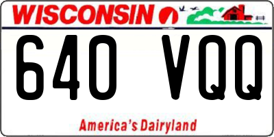 WI license plate 640VQQ