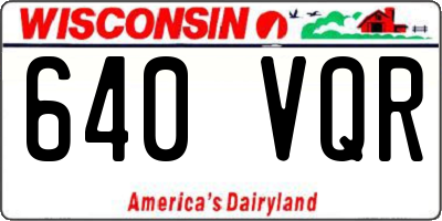 WI license plate 640VQR