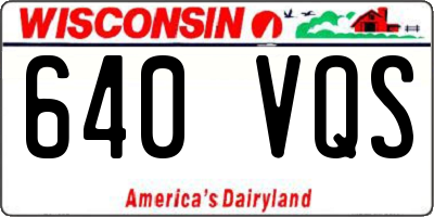 WI license plate 640VQS