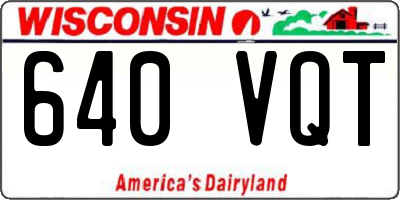 WI license plate 640VQT