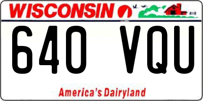 WI license plate 640VQU