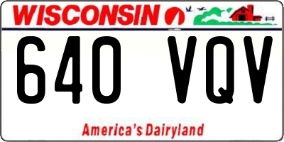 WI license plate 640VQV