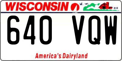 WI license plate 640VQW