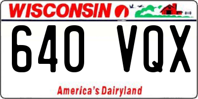 WI license plate 640VQX