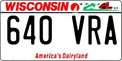 WI license plate 640VRA