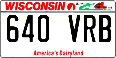 WI license plate 640VRB