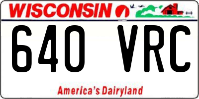 WI license plate 640VRC