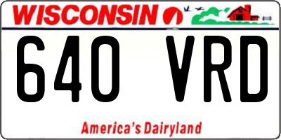 WI license plate 640VRD