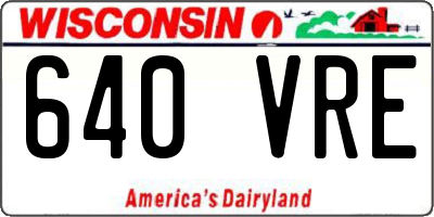 WI license plate 640VRE