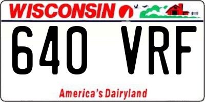 WI license plate 640VRF