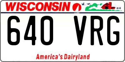 WI license plate 640VRG