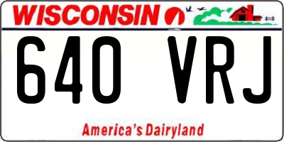 WI license plate 640VRJ