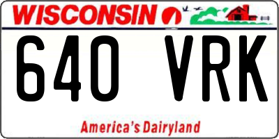 WI license plate 640VRK