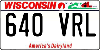 WI license plate 640VRL