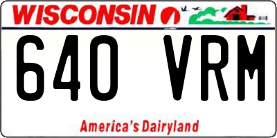 WI license plate 640VRM