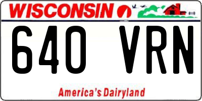 WI license plate 640VRN