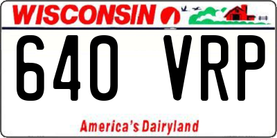 WI license plate 640VRP