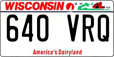 WI license plate 640VRQ