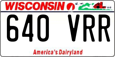 WI license plate 640VRR
