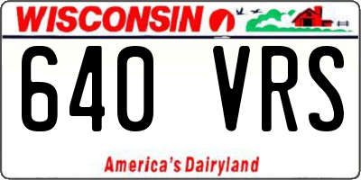 WI license plate 640VRS