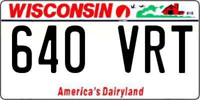 WI license plate 640VRT