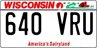 WI license plate 640VRU