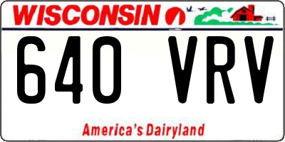 WI license plate 640VRV