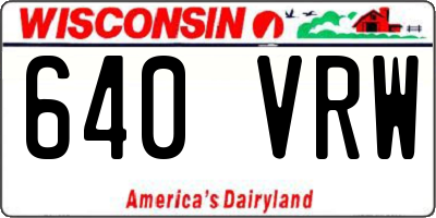 WI license plate 640VRW