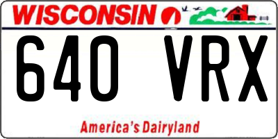 WI license plate 640VRX