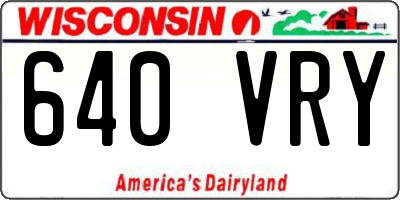 WI license plate 640VRY