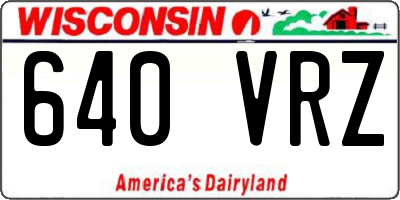 WI license plate 640VRZ