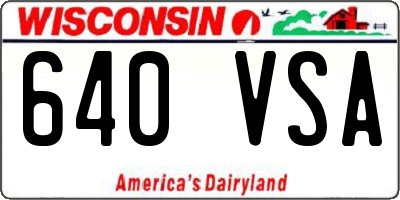 WI license plate 640VSA
