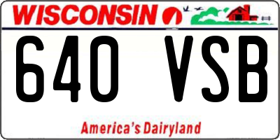 WI license plate 640VSB