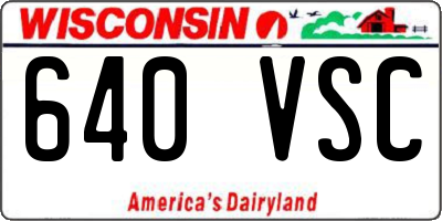 WI license plate 640VSC