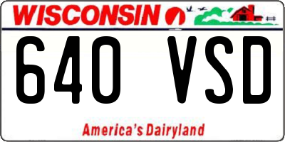 WI license plate 640VSD
