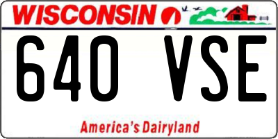 WI license plate 640VSE