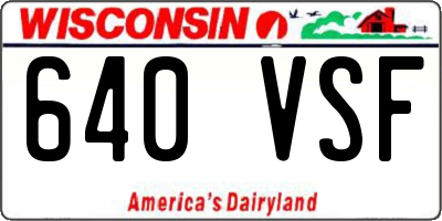 WI license plate 640VSF