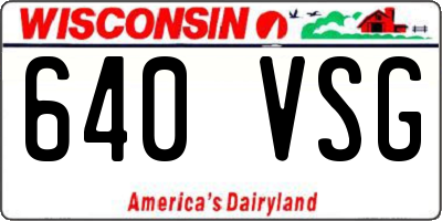 WI license plate 640VSG