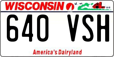 WI license plate 640VSH